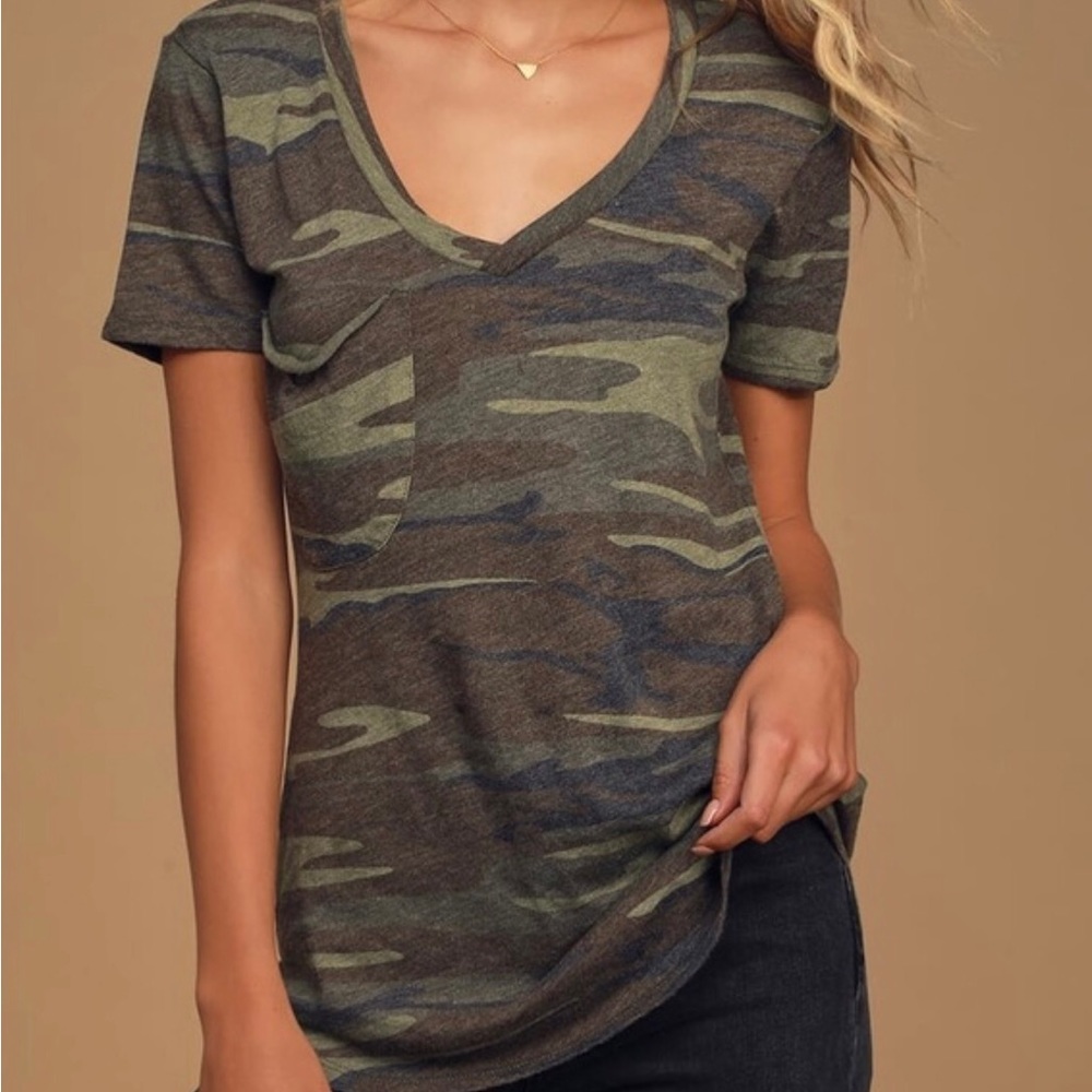Z Supply Camo V-neck T-shirt